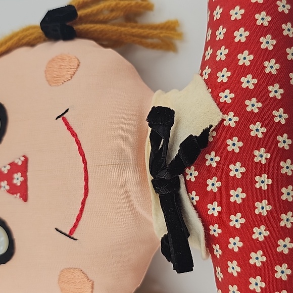 Vintage Stuffed Raggedy Ann Rag Doll Hanger - Picture 6 of 13